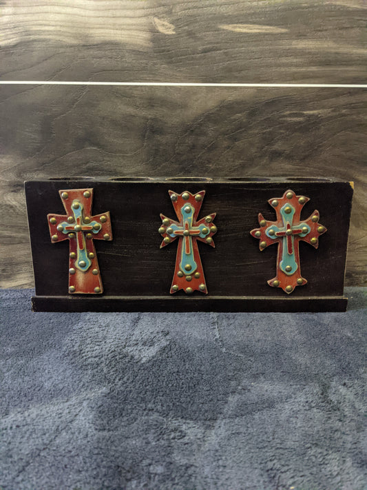 Triple Cross Candle Holder Home Decor